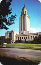 Vintage Postcard Nebraska State Capitol Lincoln Rounded Edges 1951 15th St View - £4.69 GBP