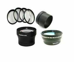 Wide Lens + Tele Lens + Macro Close Up Set + Tube for Canon Powershot A640, - £46.51 GBP