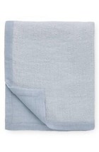 Sferra Perlo Ocean Blue Throw Blanket Linen Blend 2-Tone Reversible 50&quot;x90&quot; New - £99.90 GBP