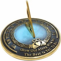 NauticalMart Brass Sundial Grow Old with Me - £70.52 GBP