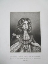 R. Dunkarton Etching Print Of Charles Lenox Duke Of Richmond Year 1723 Obit - £59.34 GBP
