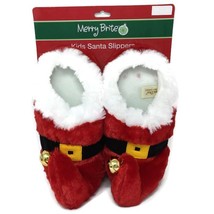 Christmas House Slippers Bedroom Shoes Santa or Elf Jingle Bells Kids Medium - £11.59 GBP