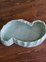 Beautiful Haeger Pottery mint green Ruffle Crimped Abstract Planter Dish - $14.01
