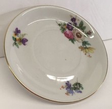 VTG Hand Painted Bavaria Saucer Plate Made in Germany Flowers White Gold 067 - £64.05 GBP