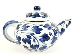 Andrea by Sadek Blue &amp; White Teapot 2 1/2&quot; x 5&quot; NWT - $13.09