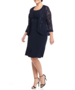 NEW RM RICHARDS NAVY BLUE LACE JACKET DRESS SIZE 14 W 16 W 18 W 20 W 22 ... - £75.20 GBP