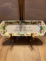 SPODE HOLIDAY TRINKET  TRAY &quot;A TRUE FRIEND IS THE GREATEST OF ALL BLESSI... - $12.87