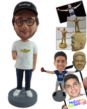 Personalized Bobblehead Cool guy wearing nice casual clothe gvvng thumbs up - Le - £71.79 GBP