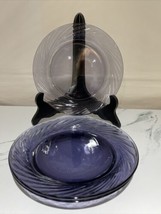 Lot of 3 Pyrex Festiva Amethyst Purple Swirl Salad Plates  - 7.5&quot; Made In USA - £11.86 GBP