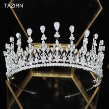 Classic 3A Zircon Wedding Bridal Tiaras Cubic Zirconia Princess Queen Crowns for - £90.06 GBP