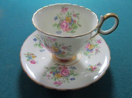 Delphine Compatible with England Floral Tea Cup and Saucer [65] - $46.05