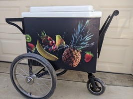SUMMER STREET VENDOR COOLER CART COOLER FRUIT BOWLS BEER CART MOBILE VEN... - $3,452.13
