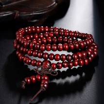 Natural Sandalwood Buddhist Buddha Prayer Bracelets Prayer Bead Mala 108 Beaded  - £7.77 GBP