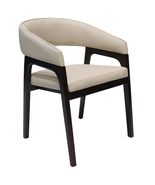 LeisureMod Leather Dining Arm Chair with Rubberwood Legs and U-Shaped Op... - $668.83 CAD