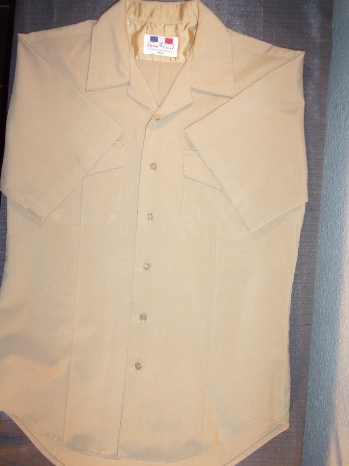 FLYING CROSS ARMY KHAKI/TAN VIETNAM ERA UNIFORM SHORT SLEEVE SHIRT SIZE ... - $26.77