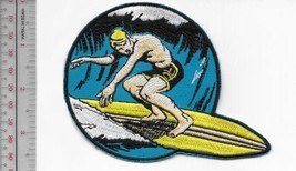 Vintage Surfing Patch Male Surfer 1960&#39;s &amp; 1970&#39;s era Longboard Surfing Patch - £7.98 GBP