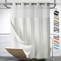 Lagute SnapHook Shower Curtain with Snap-in Liner &amp; See Through Top Window, No H - $59.99