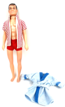 Vintage Ken Clone Doll Clothes 1960&#39;s Swim Trunks Striped Jacket Terry Robe Lot - £49.68 GBP