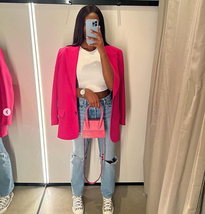 Zara Bnwt New. Fuchsia Pink Blazer Fitted Pockets. 2756/707 - £99.90 GBP