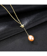 S925 Sterling Silver Necklace Clavicle Chain Silver Freshwater Pearl Fiv... - $21.00