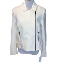 ET EAIS THE ESTELLE WHITE MOTO JACKET WOMEN SMALL NWT $258 ASYMMETRICAL ... - $32.57