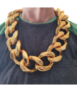 Neck Breaker Chain Oversize Gold Hip-Hop Chunky Rapper Game Day Heavy Ne... - $39.59
