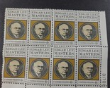 US Stamp 1405 Edgar Lee Masters Block of 8 - $1.89