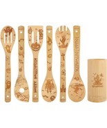 Kitchen bamboo spatulas for Halloween party, wooden spoons with funny pa... - $372.62 MXN