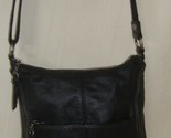 The Sak Leather Crossbody Purse Shoulder Bag Handbag Black Adjust Strap - $19.79