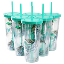 Gibson Home Tropical Sway Vineyard 6 Piece 24 Ounce Double Wall Plastic ... - £42.08 GBP