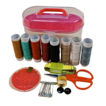 Sewing Kit Thimble Thread Needle Measure Scissor Storage Box Set Travel Set Pack - £15.20 GBP