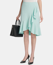Calvin Klein Womens Ruffled Pencil Skirt Size 14 Color Sea Green - £77.87 GBP
