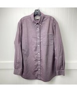 Duluth Trading Shirt Mens Large Button Up Long Sleeve Casual Dress Burgundy - $11.99