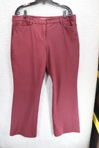 Jones New York Collection Linen Pants Womens 14 Red Wide Leg Lined Stretch - £14.22 GBP