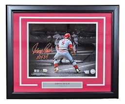 Johnny Bench Signé Encadré 11x14 Cincinnati Reds Photo Hof 89 Inscrit Fa... - £216.16 GBP