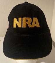 NRA Hat Ball Cap Black Yellow Adjustable National Rifle Assoc. American ... - £10.11 GBP