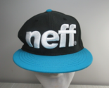 neff black aqua blue embroidered hat cap one size fits most snapback fla... - $13.37