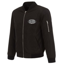 NHRA JH Design Logo Full-Zip Nylon Bomber Jacket  Black Black Patch Logo - £95.91 GBP