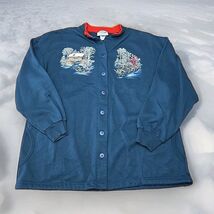 Morning Sun Vtg Christmas Cardigan Sweatshirt Womans Sz XL Grandmacore C... - $34.65