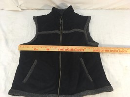 Womens Fuda New York Black Gray Polyester Acrylic Medium Winter Vest - $14.75