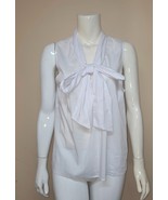 Anthropologie Sunday in Brooklyn White Sleeveless  Bow Top Shirt Size L NEW - $41.69 CAD