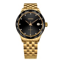 TIRO, Brilliant-Cut, Gold Plated Swiss Quartz Watch, 18MM Band - Black Dial - $498.74