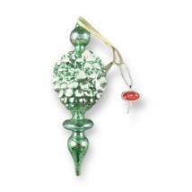 Blown Glass Christmas Ornament North Pole Trading Company Pinecone Green (2011) - £21.31 GBP