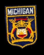 Vintage Travel Souvenir Embroidery Patch Michigan State Coat of Arms - £7.75 GBP