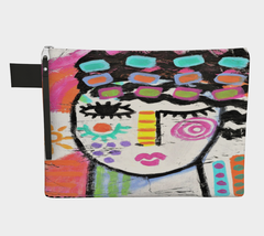 Unique Original Abstract Art Canvas Wristlet Clutch Bag Purse Cosmetics Bag - £35.59 GBP