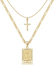 Gold Layered Initial (Z) Cross Necklace - £25.50 GBP