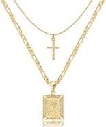 Gold Layered Initial (Z) Cross Necklace - £25.49 GBP