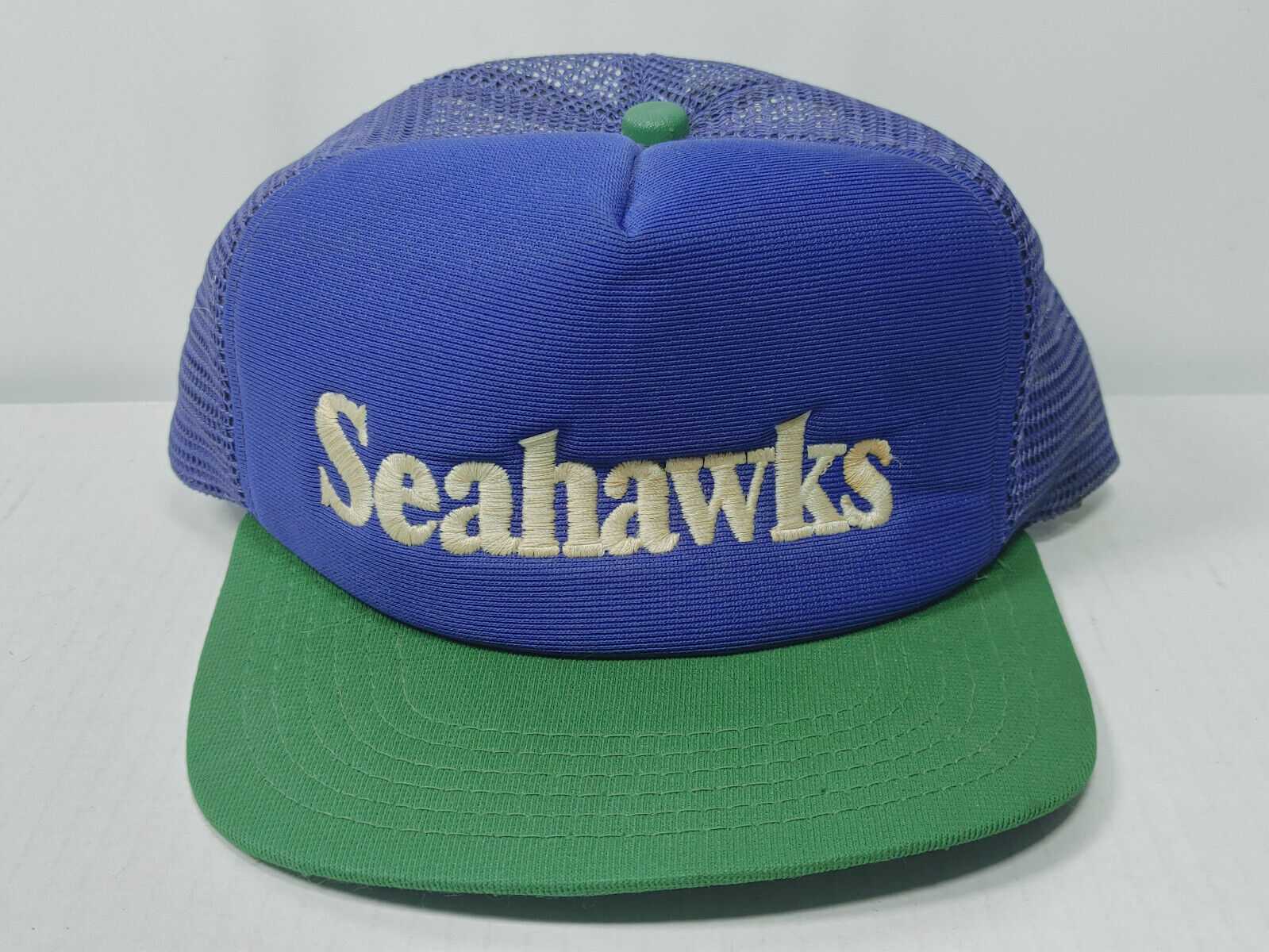Primary image for Vtg Seattle Seahawks Hat Cap New Era Dupont Visor Pro Design Official Trucker