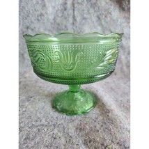 E.O. Brody Co M6000 Emerald Green Glass Compote Pedestal Bowl Candydish Vintage - £9.25 GBP