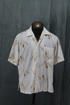 Vintage Button Down Shirt - Caramel Abstract Flower Pattern - Men&#39;s Large - $1,047.00 MXN